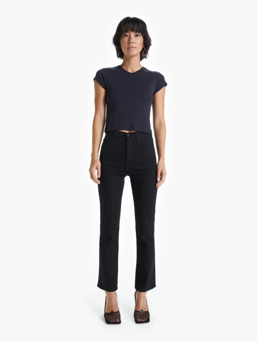 Mother Denim The Tripper Flare Jeans 30 Not Guilty Black